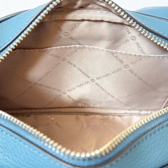 Michael Kors Jet Set Travel Medium Shoulder Crossbody Bag Tech Attached Teal - Picture 12 of 14